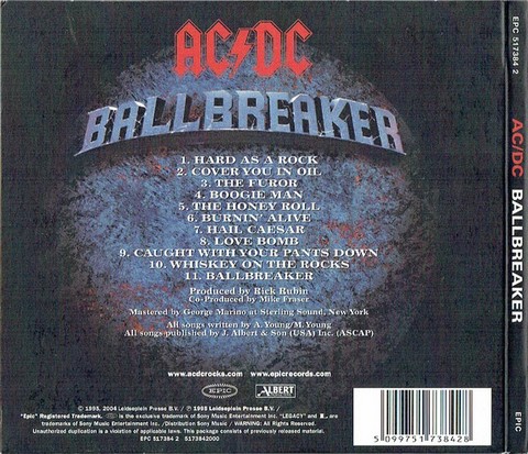 AC/DC – Ballbreaker (CD, Album, Reissue, Remastered, Digipak, Sony DADC) - фото 3