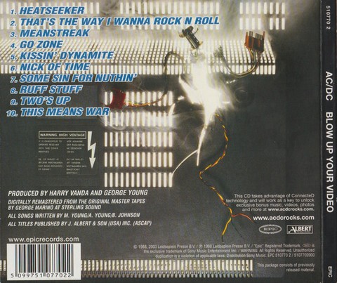 AC/DC – Blow Up Your Video (CD, Album, Enhanced, Reissue, Remastered, Digipak, Sony DADC Pressing) - фото 2