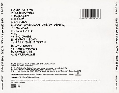 System Of A Down – Steal This Album! (CD, Album) - фото 2