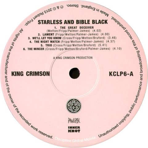 King Crimson – Starless And Bible Black (Vinyl, LP, Album, Reissue, 200 Gram, Gatefold) - фото 3