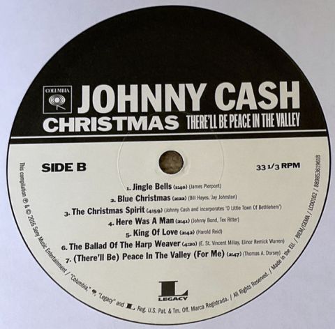 Johnny Cash – Christmas - Therell Be Peace In The Valley (Vinyl, LP, Compilation, Stereo) - фото 4