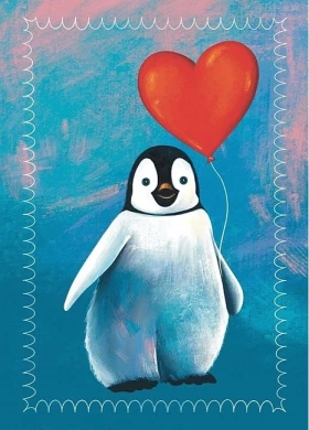 Листівка вітальна «Пінгвін закоханий»