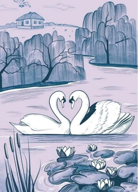 Листівка вітальна «Лебеді»