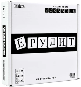 Ерудит. Настільна гра чорно-біла