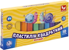 Пластилін квадратний восковий 10 кольорів - Пластилін та аксесуари