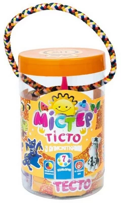 Набір маси для ліплення. Містер тісто. 7 кольорів з блискітками