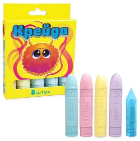Крейда. Фігурна різнокольорова. 5 штук