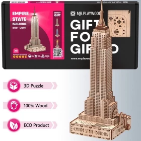 Емпайр Стейт Білдінг (Еко - лайт). Механічна дерев'яна 3D-модель