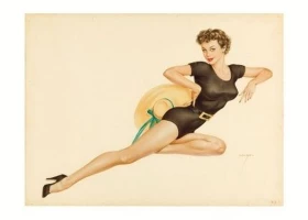ALBERTO VARGAS. Two Of Clubs, playing card illustration