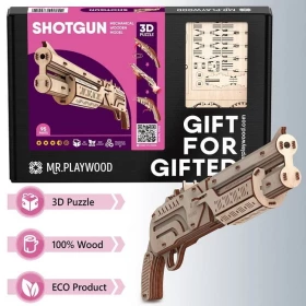 Рушниця. Механічна дерев'яна 3D-модель