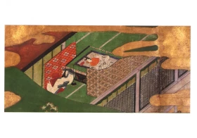 Scene from The Ivy (Yadorigi), chapter 49 of the Tale of Genji