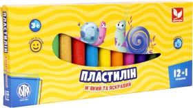 Пластилін круглий 12 кольорів + 1 Золотий колір у подарунок - Пластилін та аксесуари