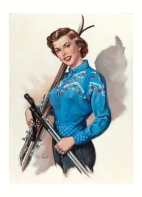 T. J. (TED) KUCK. The Skier, Brown & Bigelow calendar illustration