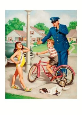 EDVARD D`ANCONA. Miss Me, safety calendar illustration, 1960