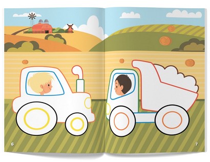 Перші розмальовки з кольоровим контуром і наліпками. Транспорт - фото 3