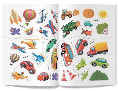 Перші розмальовки з кольоровим контуром і наліпками. Транспорт - фото 5