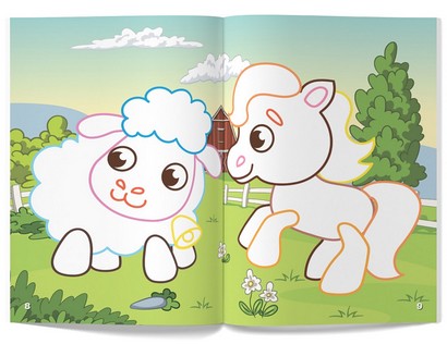 Перші розмальовки з кольоровим контуром і наліпками. Ферма - фото 4