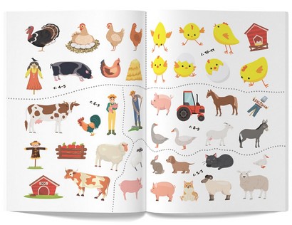 Перші розмальовки з кольоровим контуром і наліпками. Ферма - фото 5