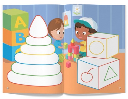 Перші розмальовки з кольоровим контуром і наліпками. Іграшки - фото 3