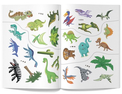 Перші розмальовки з кольоровим контуром і наліпками. Динозаври - фото 5